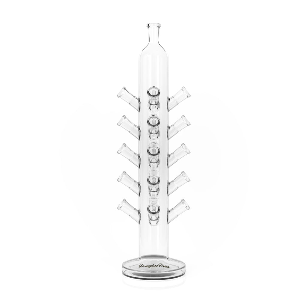 16 Piece Clear Glass Banger Holder Stand Vertical View