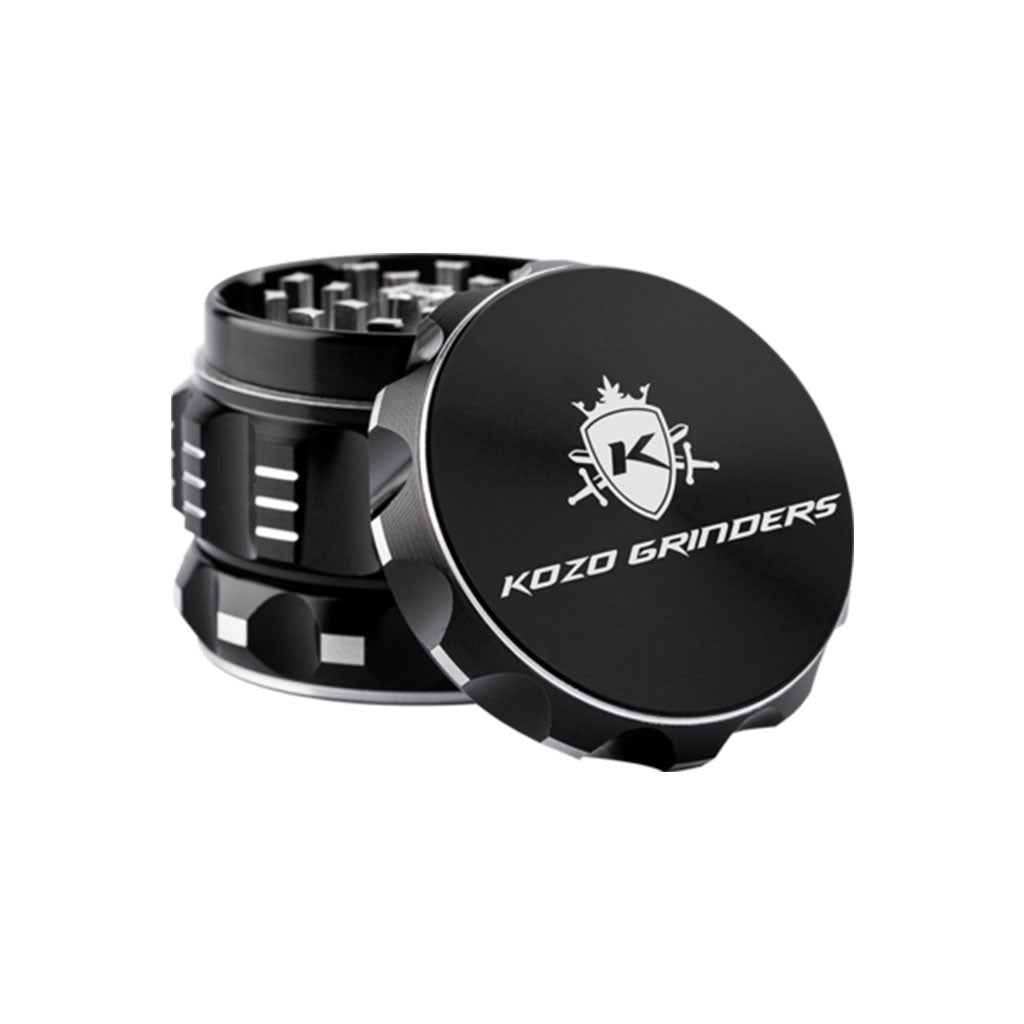 2 Inch Black Kozo Grinder Open View At Honeybee Herb Buzz Shop