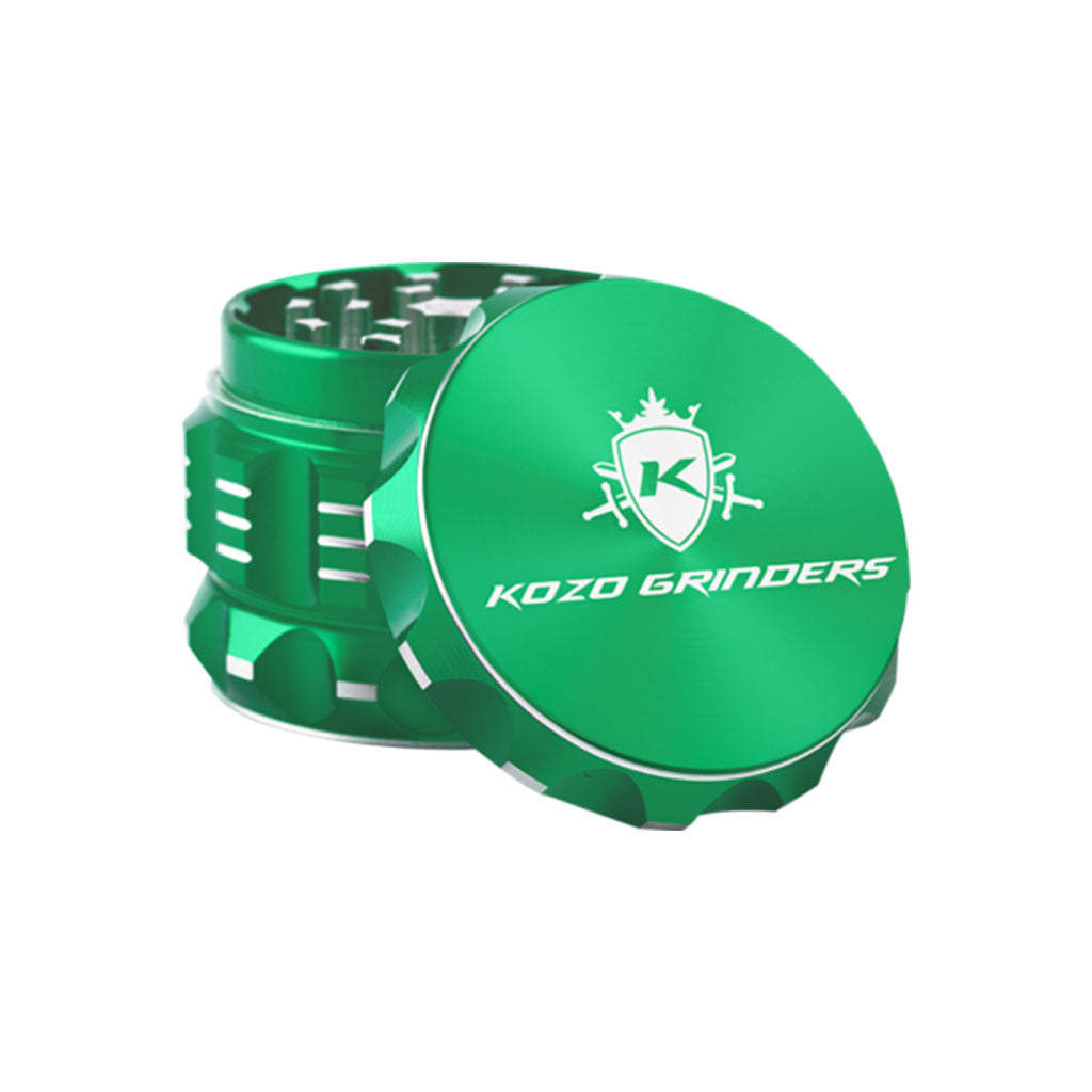 2 Inch Green Kozo Herb Grinder Open View At Honeybee Herb Buzz Shop