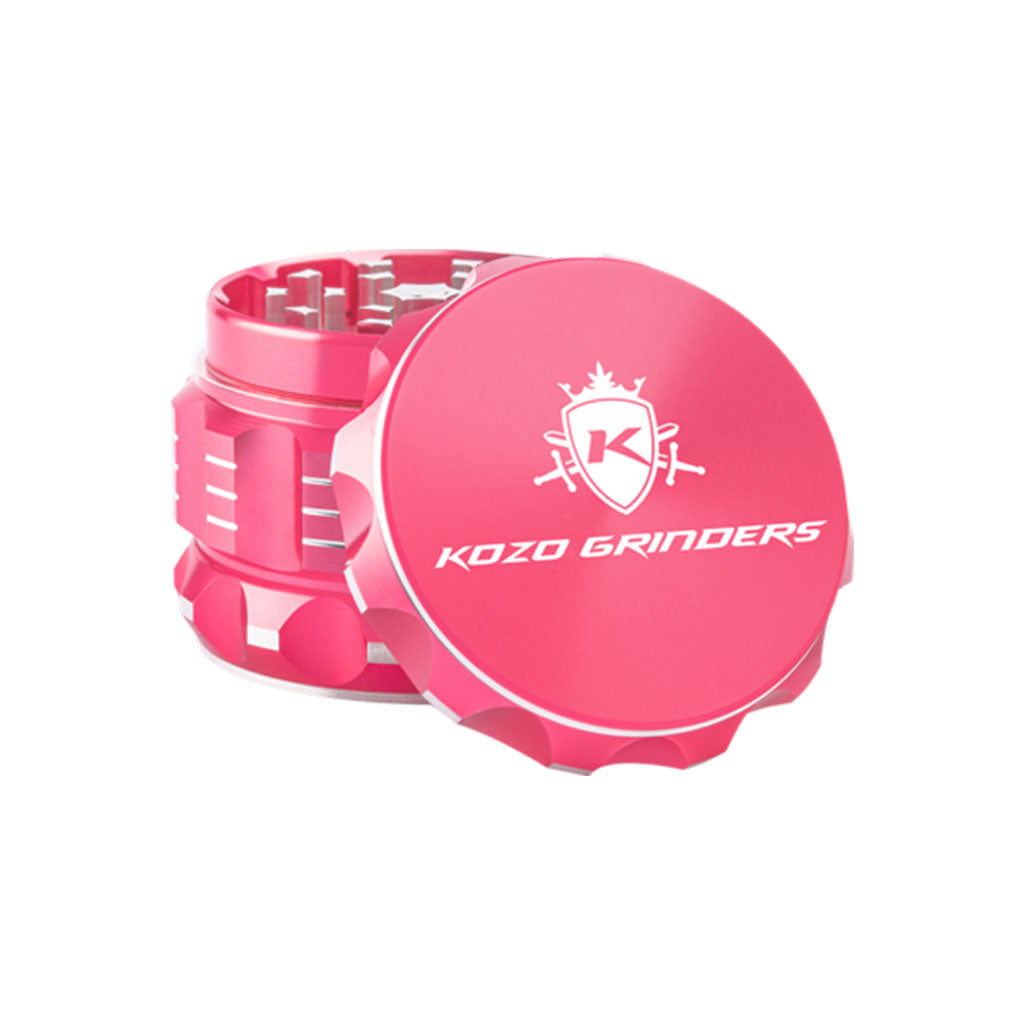 2 Inch Pink Kozo Herb Grinder Open View At Honeybee Herb Buzz Shop