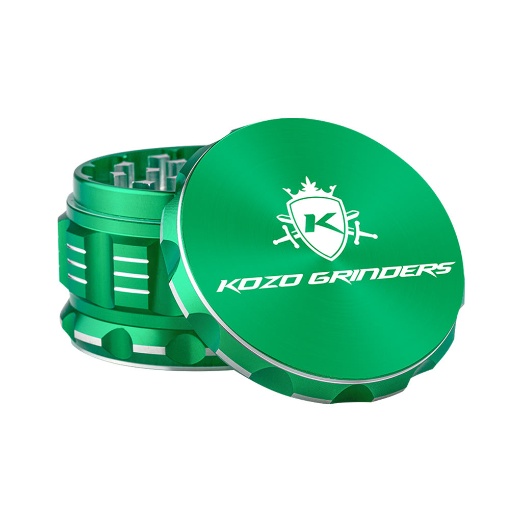3 Inch Green Kozo Portable Herb Grinder Open View At Honeybee Herb Buzz Shop