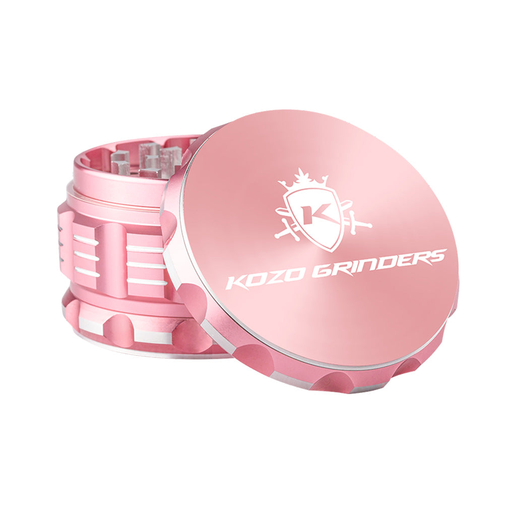 3 Inch Rose Gold Kozo Portable Herb Grinder Open View At Honeybee Herb Buzz Shop