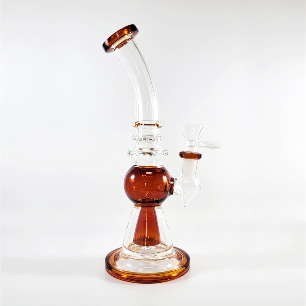 8 Inches Amber Cone Perc Glass Bong At Honeybee Herb Buzz Shop