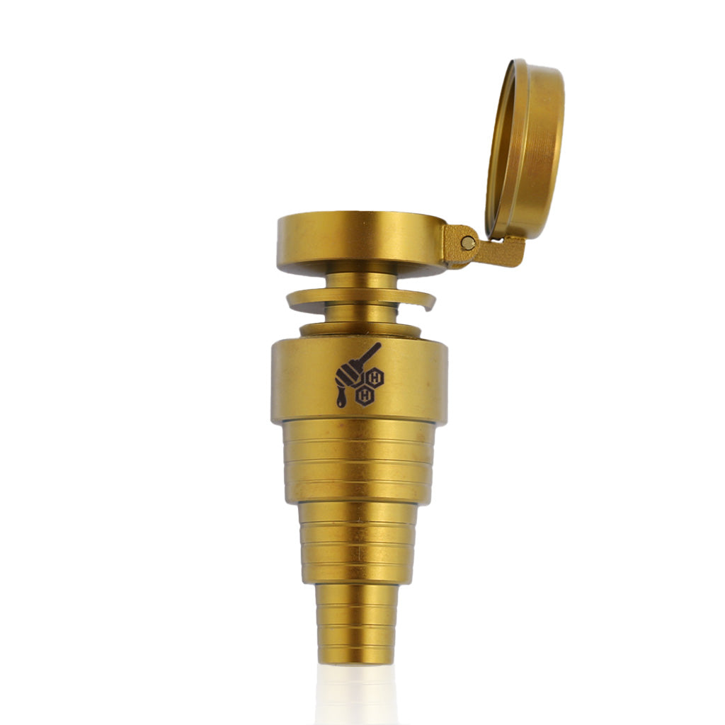 Universal Titanium Gold 6 In 1 Carb Cap Banger Nail Compatible with 10mm, 14mm, 18mm Male Joints