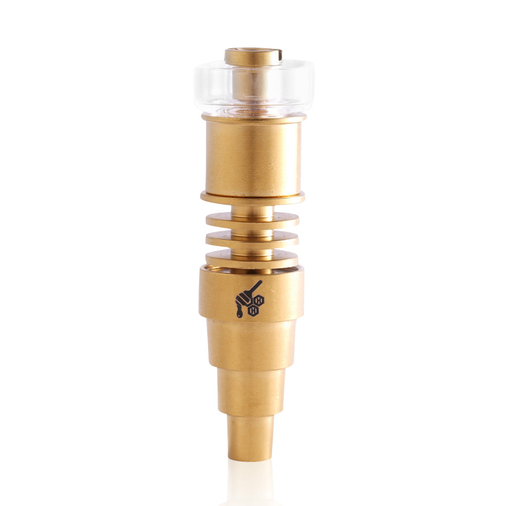 Universal Titanium Gold 6 In 1 Hybrid 20mm Dab Enail Compatible with 10mm, 14mm, 18mm Male Joints 