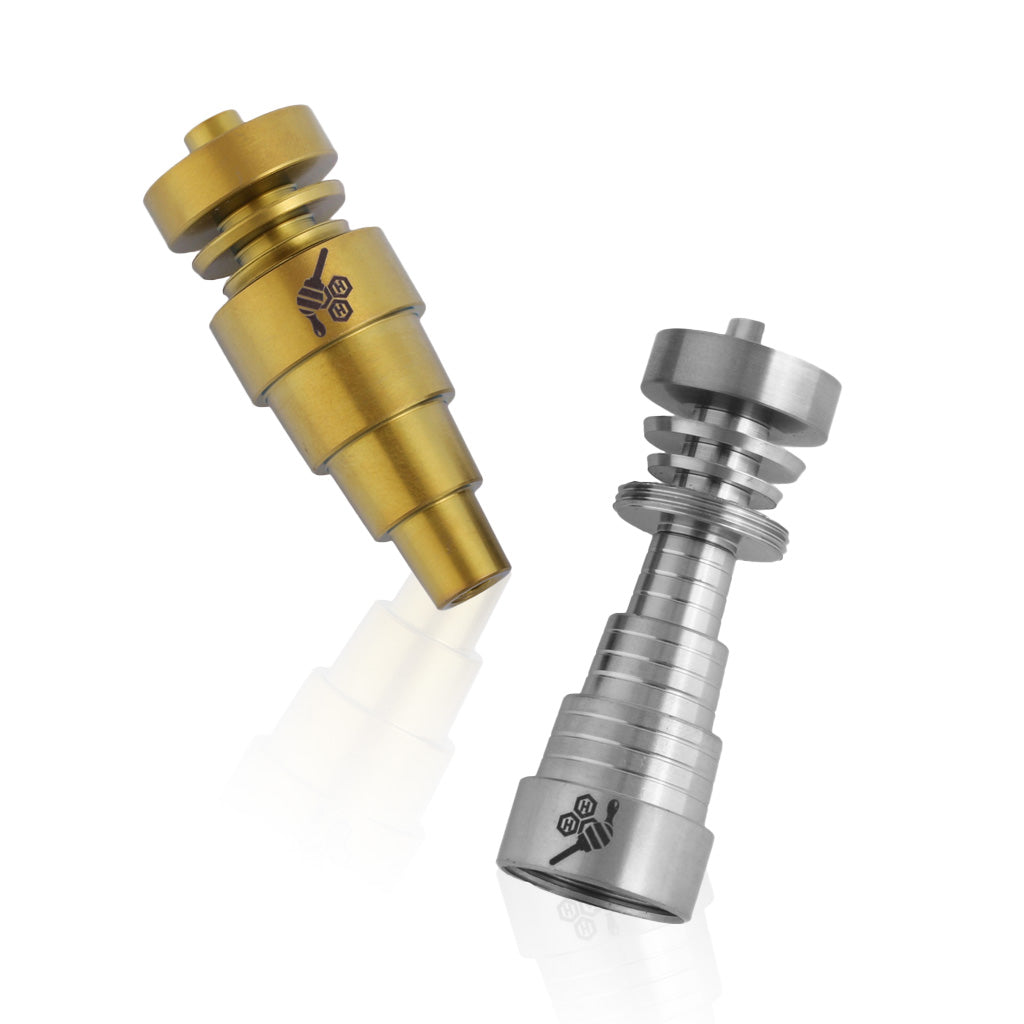 Universal Titanium Gold & Silver 6-in-1 Original Dab Rig Nail For 10mm, 14mm & 18mm Male & Female Joints