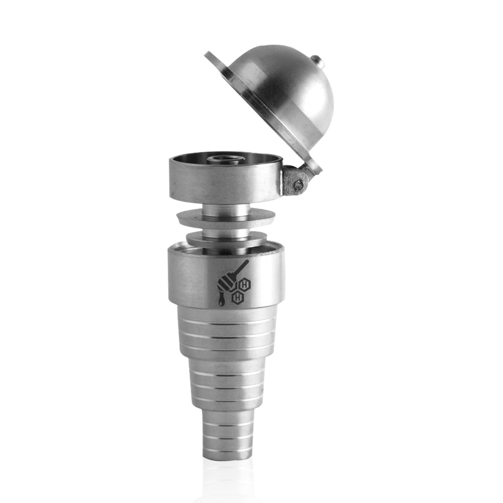Titanium Silver 6 In 1 Baseball Carb Cap Ti-nail Compatible with 10mm, 14mm, 18mm Male Joints