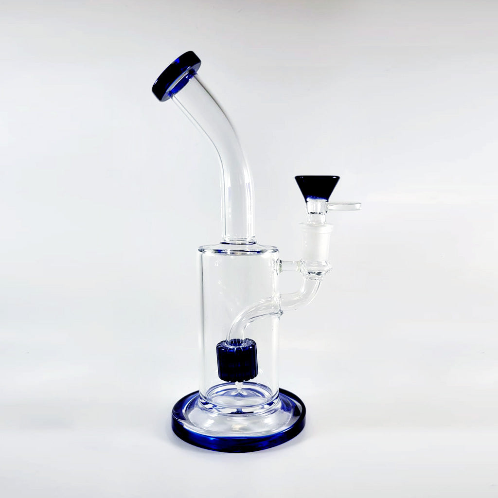Bent Neck Blue Dab Rig With Drum Percolator