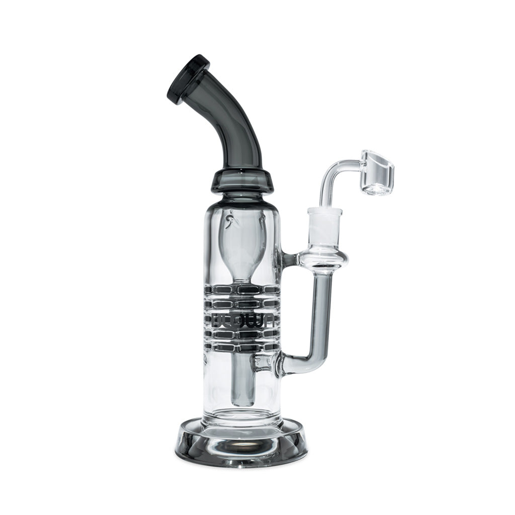 Black BLOWN Glass Goods BETA Rig with Plate Perc filtration, available online