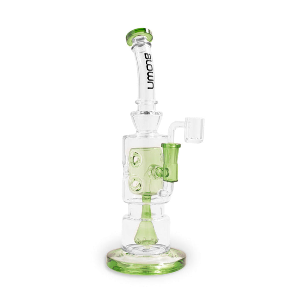 Green BLOWN ALPHA 12-inch Glass Rig with Drip Perc Fab Egg - Buy Online