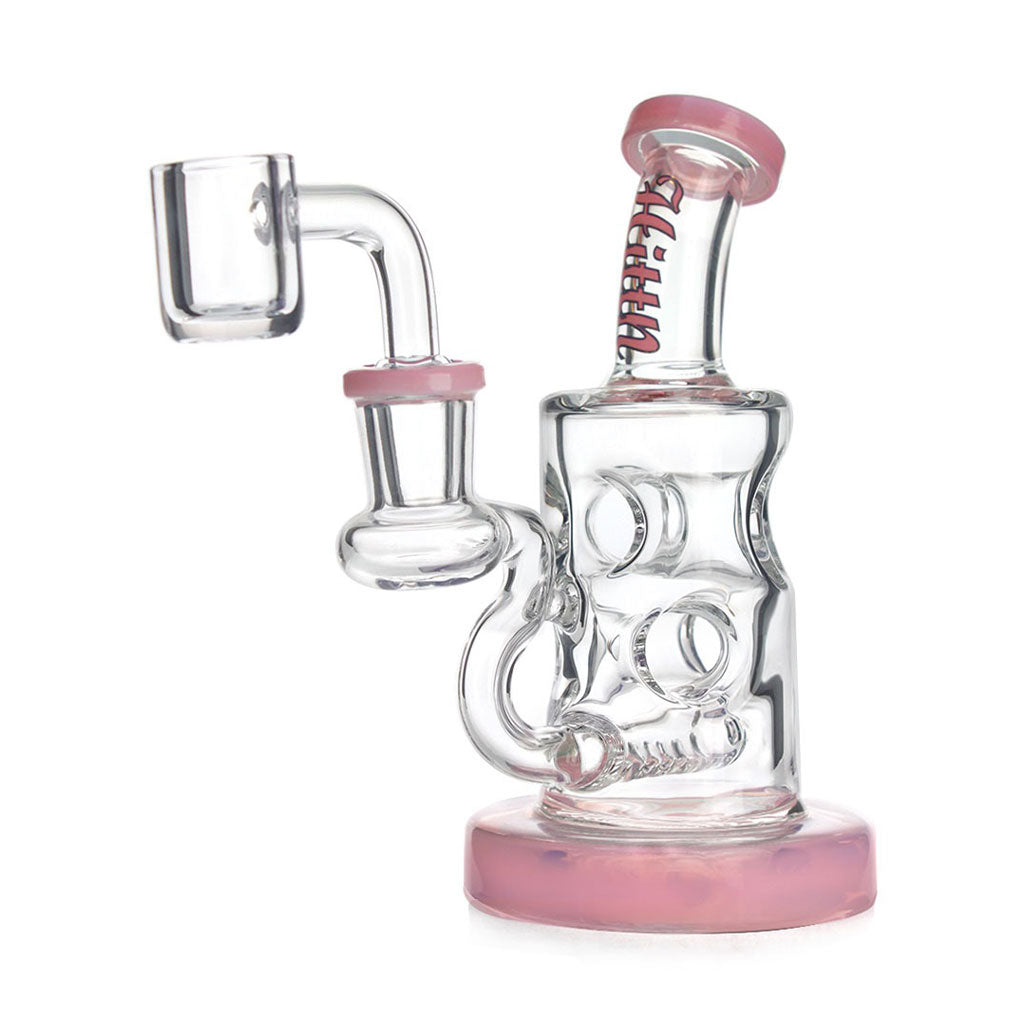 Pink Hittn Multi-Diffusions Inline Perc Dab Rig, front view—buy online at Honeybee Herb; inline perc cooling, premium glass, fast shipping.