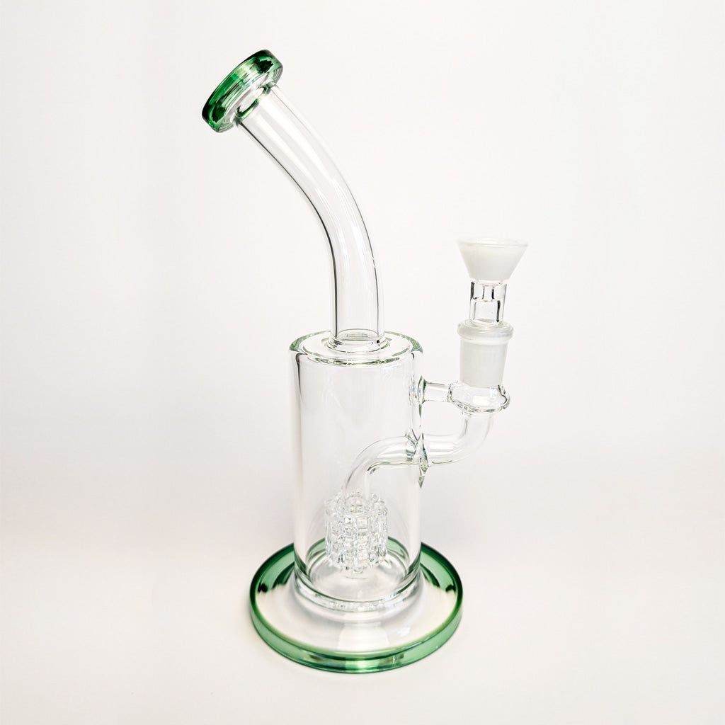 Honeybee Herb Bent Neck Green Dab Rig With Drum Percolator