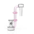 Pink Glass J Shape Male To Female Frosted Joint Drop Down Adapter