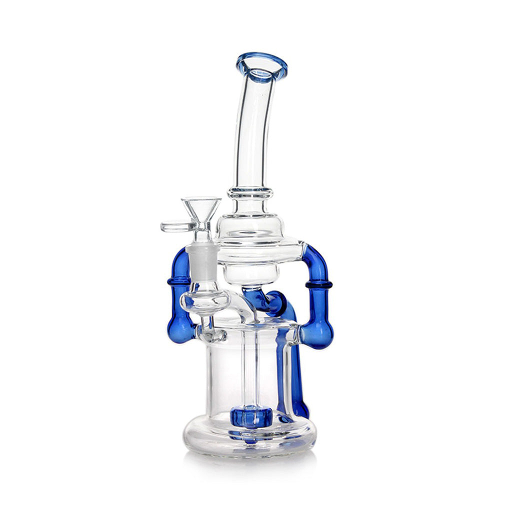 Buy Blue Liquid Glitter Sherlock Hand Pipe – Durable Glass Pipe for Sale