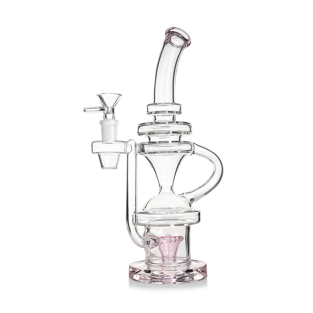 Buy pink recycler rig with multi-chamber showerhead perc