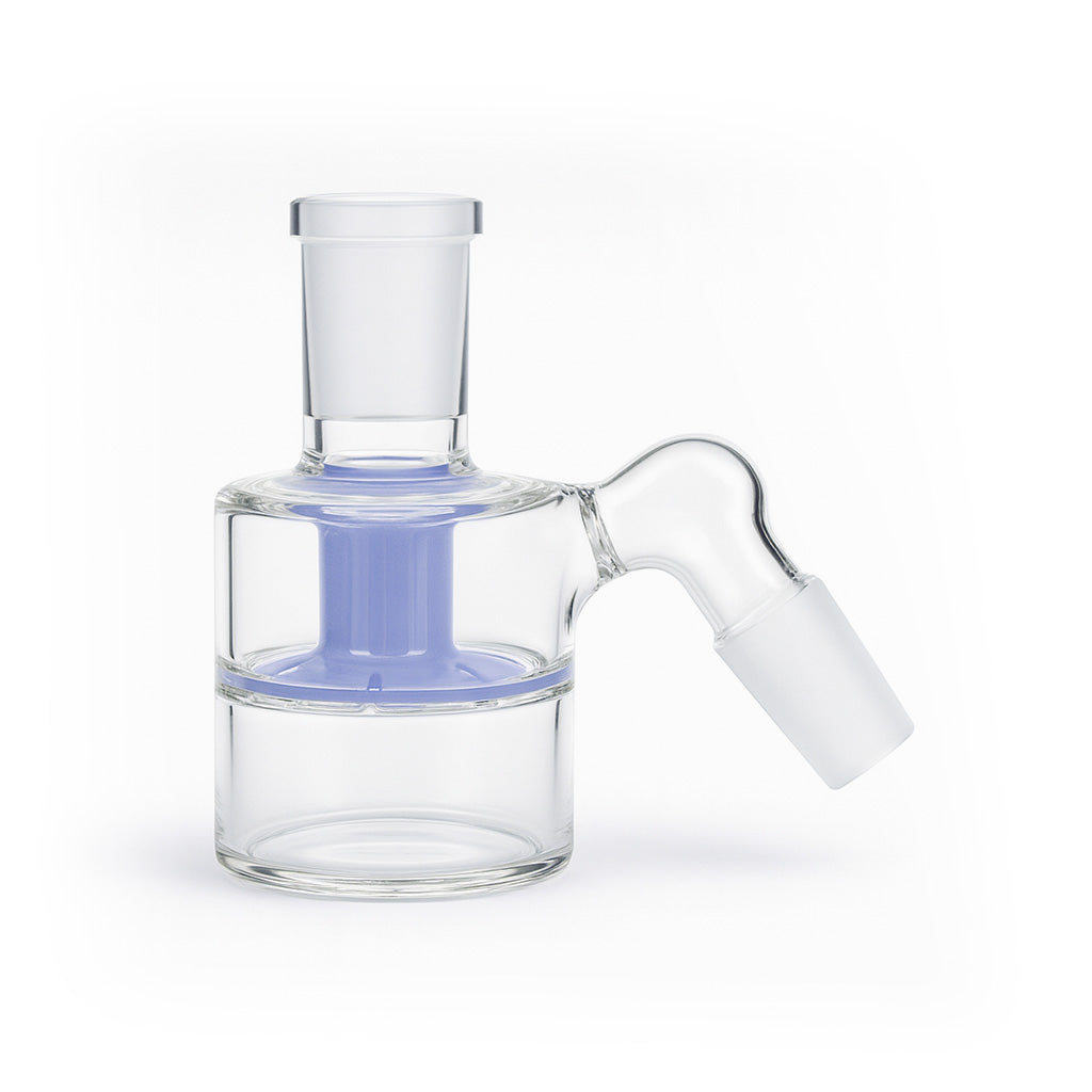 Milk blue 45 degree showerhead perc glass ash catcher for dab rigs and bongs