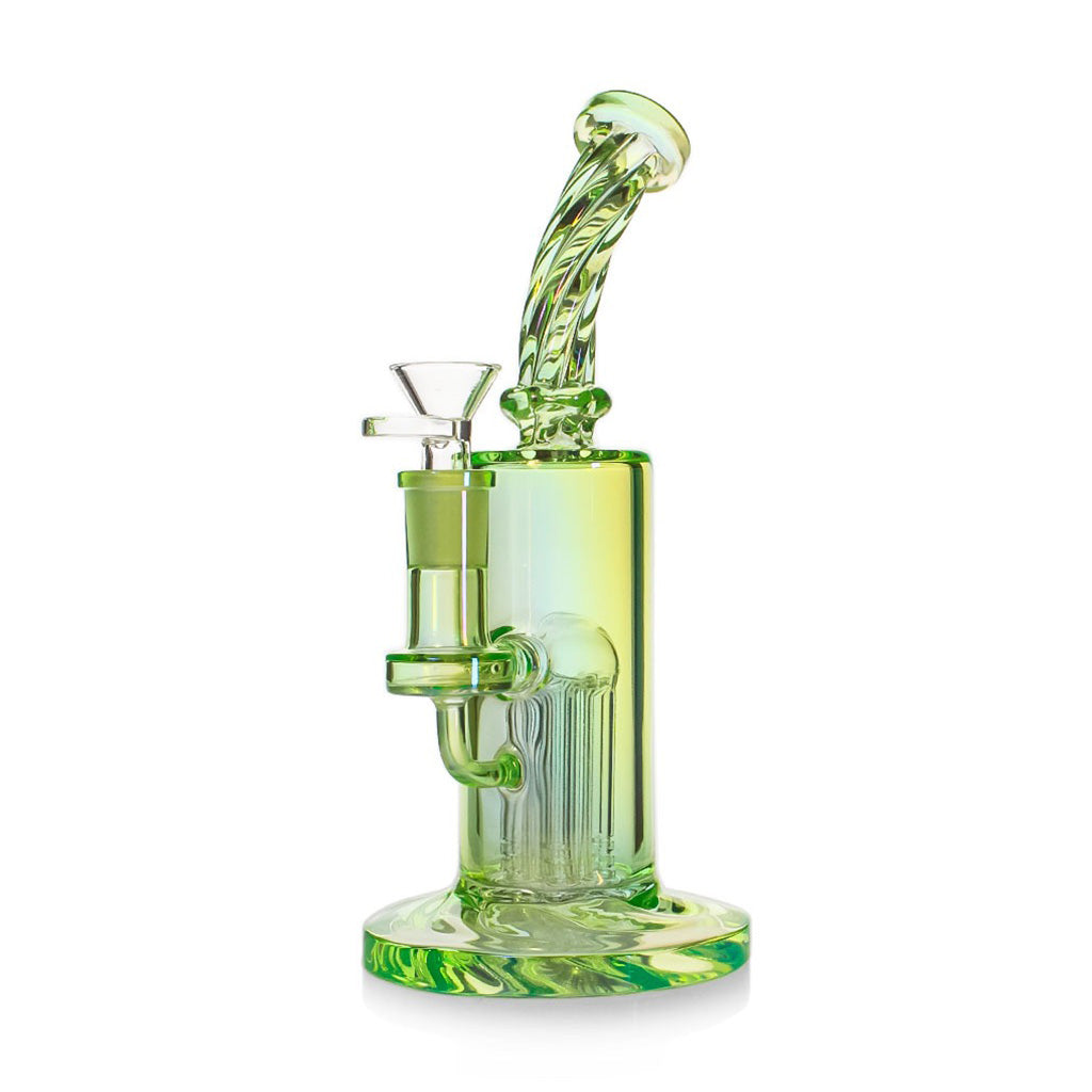 Buy Green Spiral Neck Tree Perc Rig Online – High-Quality Water Pipe at Honeybee Herb