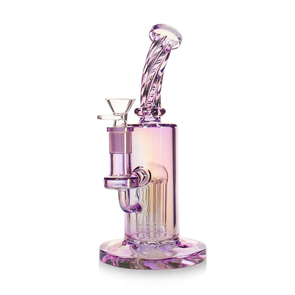 Purple Spiral Neck Tree Perc Cylindrical Rig – Buy Online at Honeybee Herb for Smooth, Filtered Hits