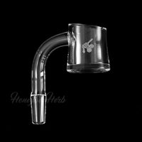 Thumbnail for Fat Bottom Quartz Banger 90° Yellow Line with 10mm 14mm 18mm Male & Female Joints for Dab Rigs Bongs | Honeybee Herb