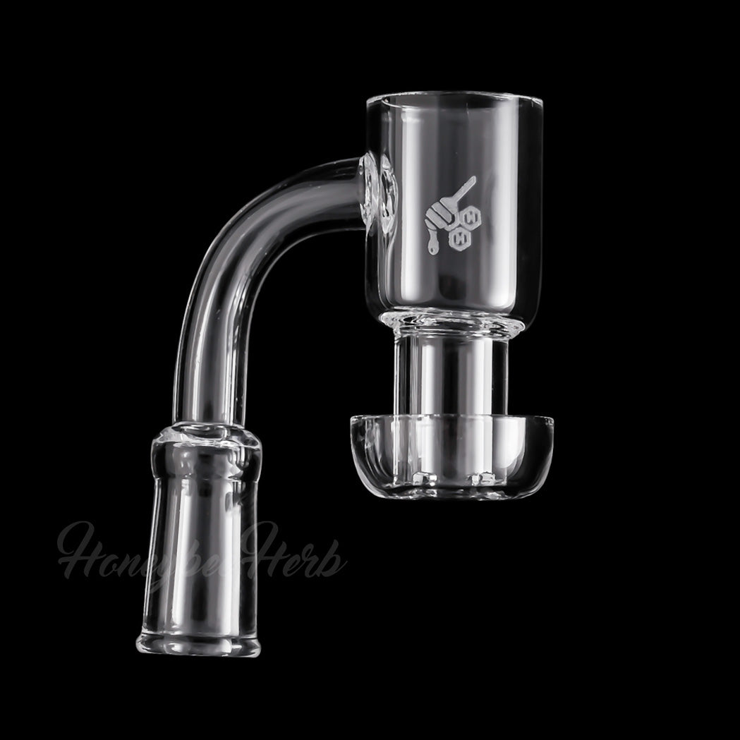 Honeysuckle Quartz Banger 90 Degree Yellow Line with 10mm 14mm 18mm Male & Female Joints for Dab Rigs Bongs | Honeybee Herb