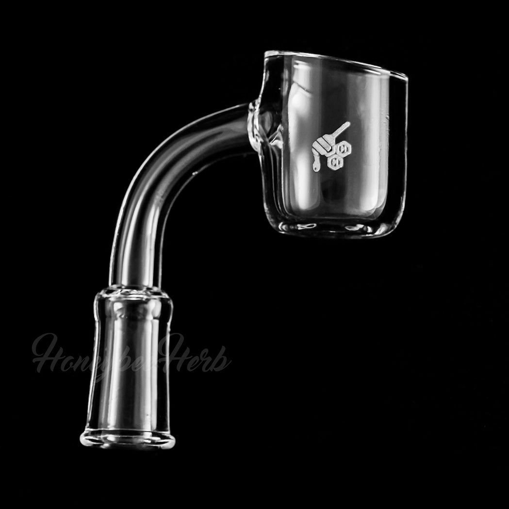 Thick Original Quartz Banger 90° Yellow Line with 10mm 14mm 18mm Male & Female Joints for Dab Rigs Bongs | Honeybee Herb