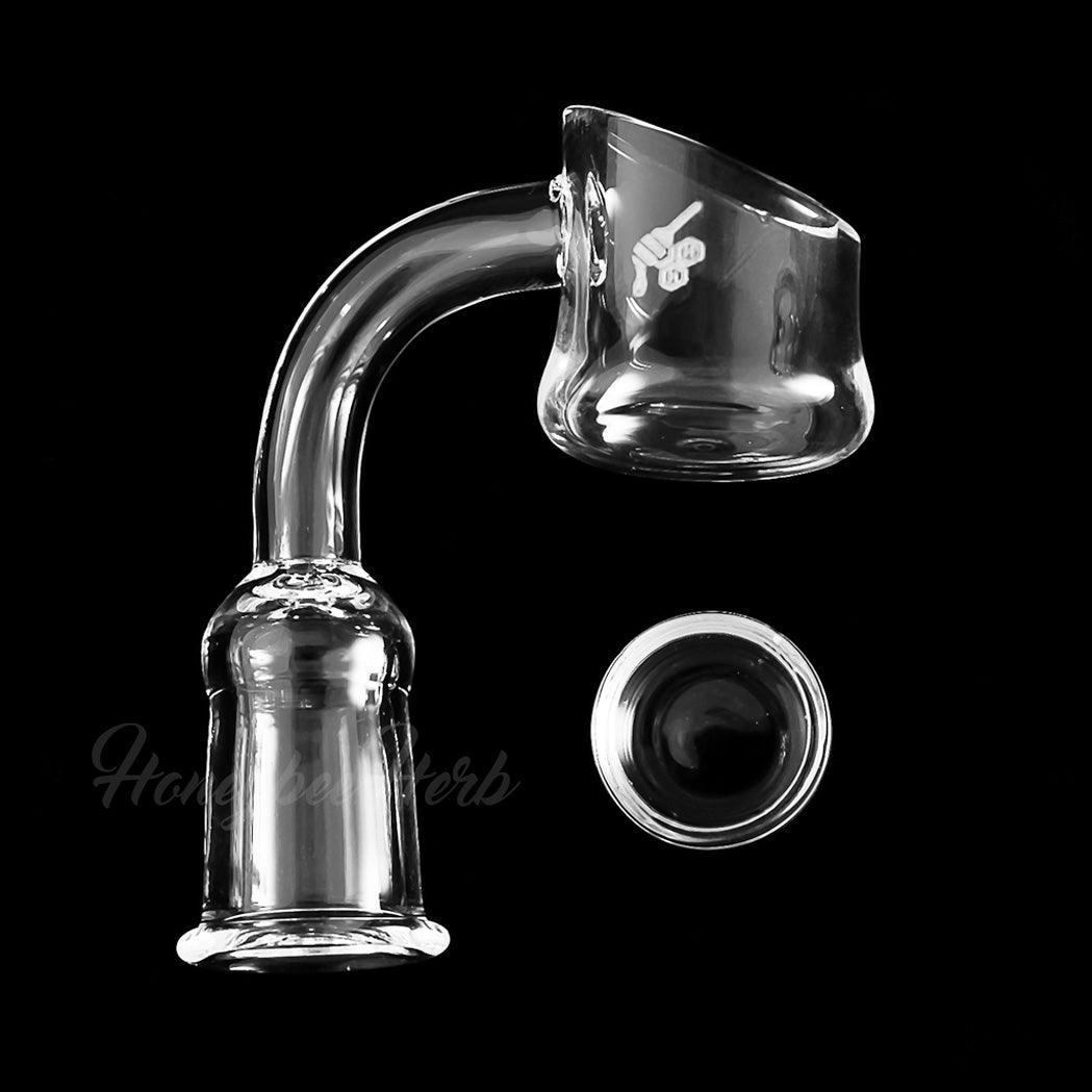 Honey Cup Quartz Banger 90° Degree Yellow Line with 10mm 14mm 18mm Male & Female Joints for waterpipes | Honeybee Herb