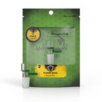 Thumbnail for Slide Glass Snowflake Filter 14mm Male Green Bong Bowl Packaging View