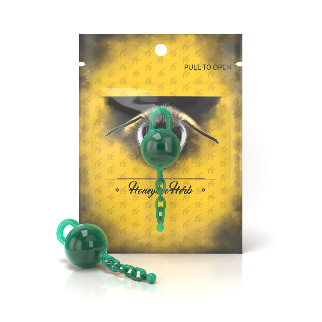 Glass Terp Chain One Piece Dab Inters Green Colour Yellow Packaging