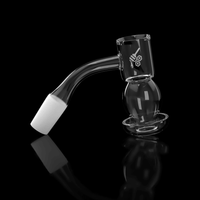Thumbnail for Honeysuckle Bubble Quartz Banger 45° Degree Yellow Line with 10mm 14mm 18mm Male & Female Joints for waterpipes | Honeybee Herb