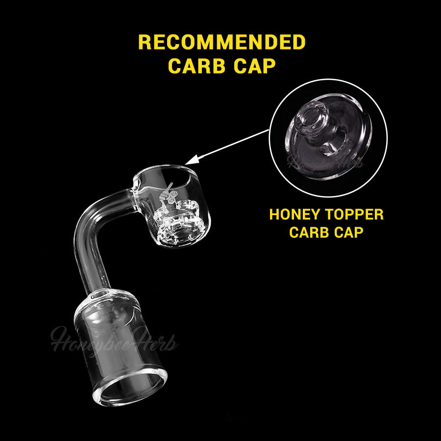 Honeycomb Knot Quartz Banger 90° Degree Yellow Line with 10mm 14mm 18mm Male & Female Joints for waterpipes | Honeybee Herb