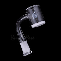 Thumbnail for Honey & Milk Bevel Quartz Banger 90° Yellow Line with 10mm 14mm 18mm Male & Female Joints for Dab Rigs Bongs | Honeybee Herb