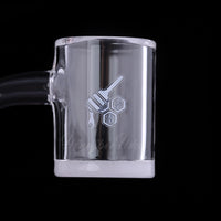 Thumbnail for Honey & Milk Bevel Quartz Banger 90° Yellow Line with 10mm 14mm 18mm Male & Female Joints for Dab Rigs Bongs | Honeybee Herb