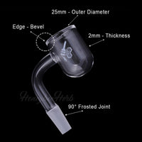 Thumbnail for Honey Bevel Bowl Quartz Banger 90° Yellow Line with 10mm 14mm 18mm Male & Female Joints for Dab Rigs Bongs | Honeybee Herb
