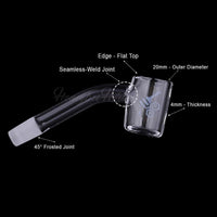 Thumbnail for Thick Original Quartz Banger 45° Degree Yellow Line with 10mm 14mm 18mm Male & Female Joints for waterpipes | Honeybee Herb