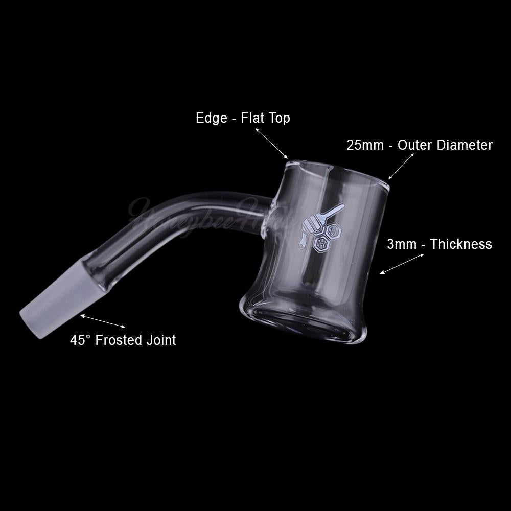 Honey Mug Quartz Banger 45° Degree Yellow Line with 10mm 14mm 18mm Male & Female Joints for waterpipes | Honeybee Herb