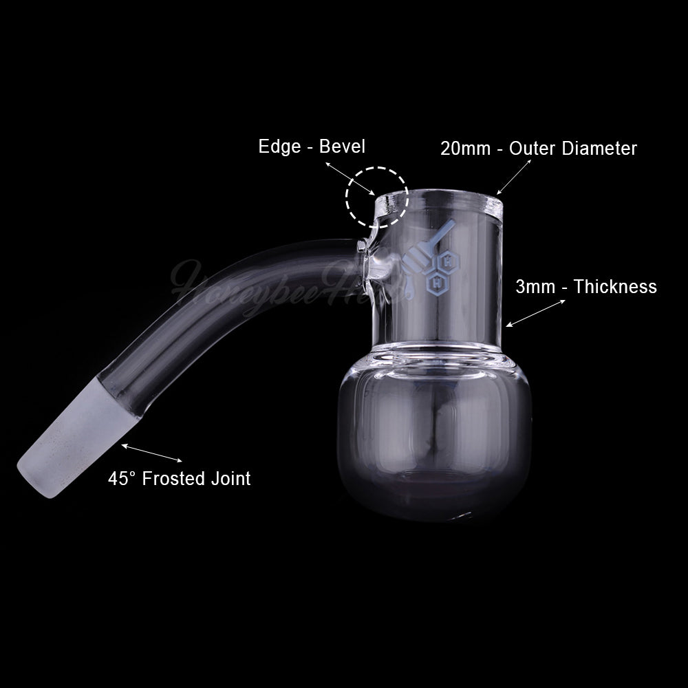 Honey Kettle Quartz Banger 45 Degree Yellow Line with 10mm 14mm 18mm Male & Female Joints for Dab Rigs Bongs | Honeybee Herb