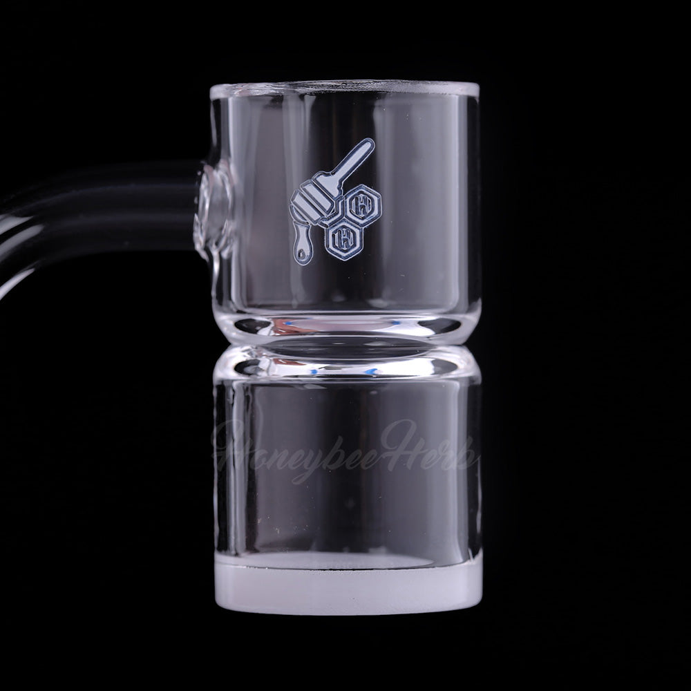 Honey & Milk Bevel Splash Bucket Quartz Banger 45 Degree Yellow Line with 10mm 14mm 18mm Male & Female Joints for Dab Rigs Bongs | Honeybee Herb