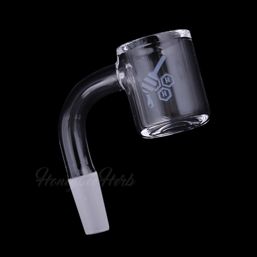 Original Bevel Quartz Banger 90° Yellow Line with 10mm 14mm 18mm Male & Female Joints for Dab Rigs Bongs | Honeybee Herb
