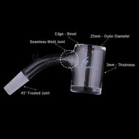 Thumbnail for Original Bevel Quartz Banger 45° Degree Black Line with 10mm 14mm 18mm Male & Female Joints for waterpipes | Honeybee Herb