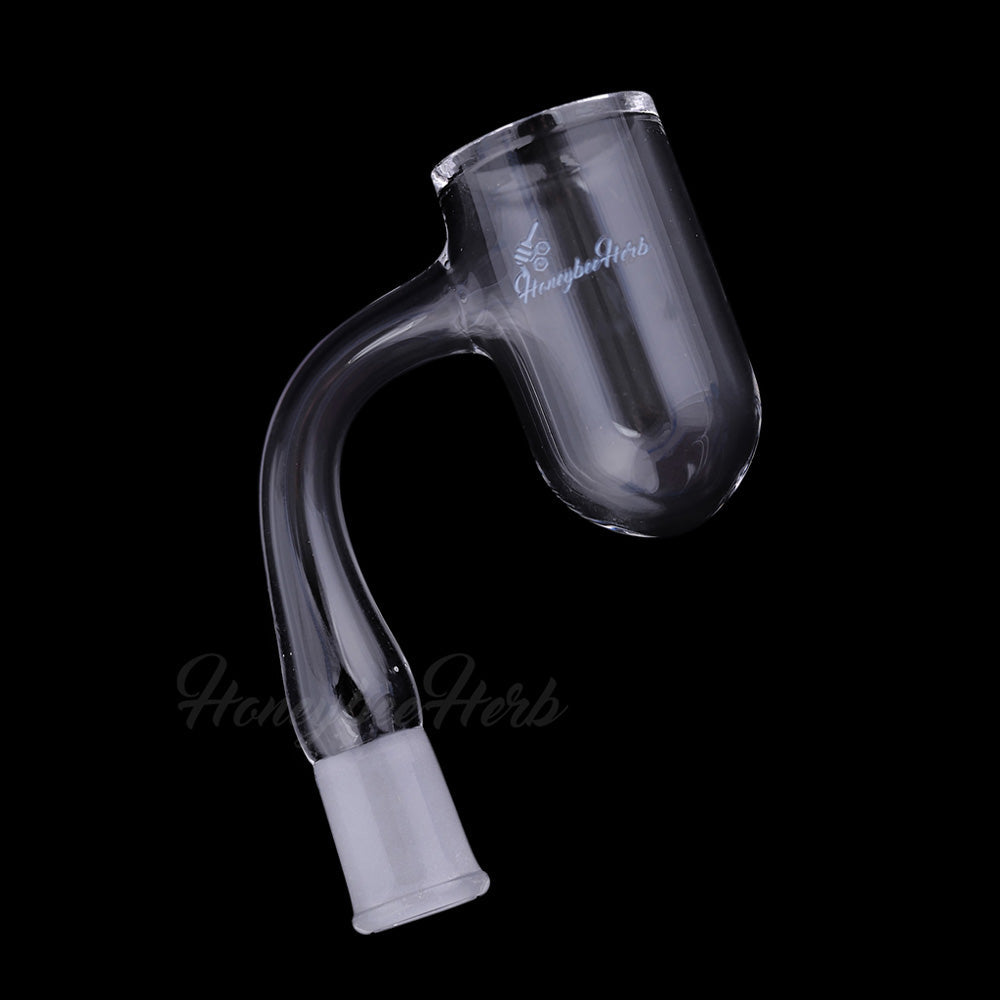 Honeysuckle Bevel Deep Bowl Quartz Banger 90° Degree Black with 10mm 14mm 18mm Male & Female Joints for waterpipes | Honeybee Herb