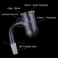Thumbnail for Honeysuckle Bevel Deep Bowl Quartz Banger 90° Degree Black with 10mm 14mm 18mm Male & Female Joints for waterpipes | Honeybee Herb