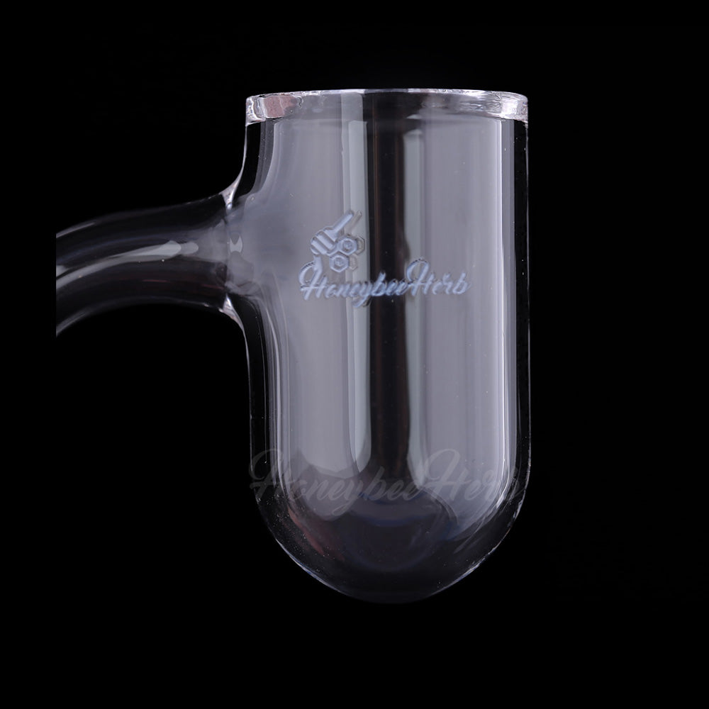 Honeysuckle Bevel Deep Bowl Quartz Banger 90° Degree Black with 10mm 14mm 18mm Male & Female Joints for waterpipes | Honeybee Herb