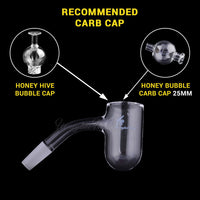 Thumbnail for Honey Bevel Deep Bowl Quartz Banger 45° Degree Black Line with 10mm 14mm 18mm Male & Female Joints for waterpipes | Honeybee Herb