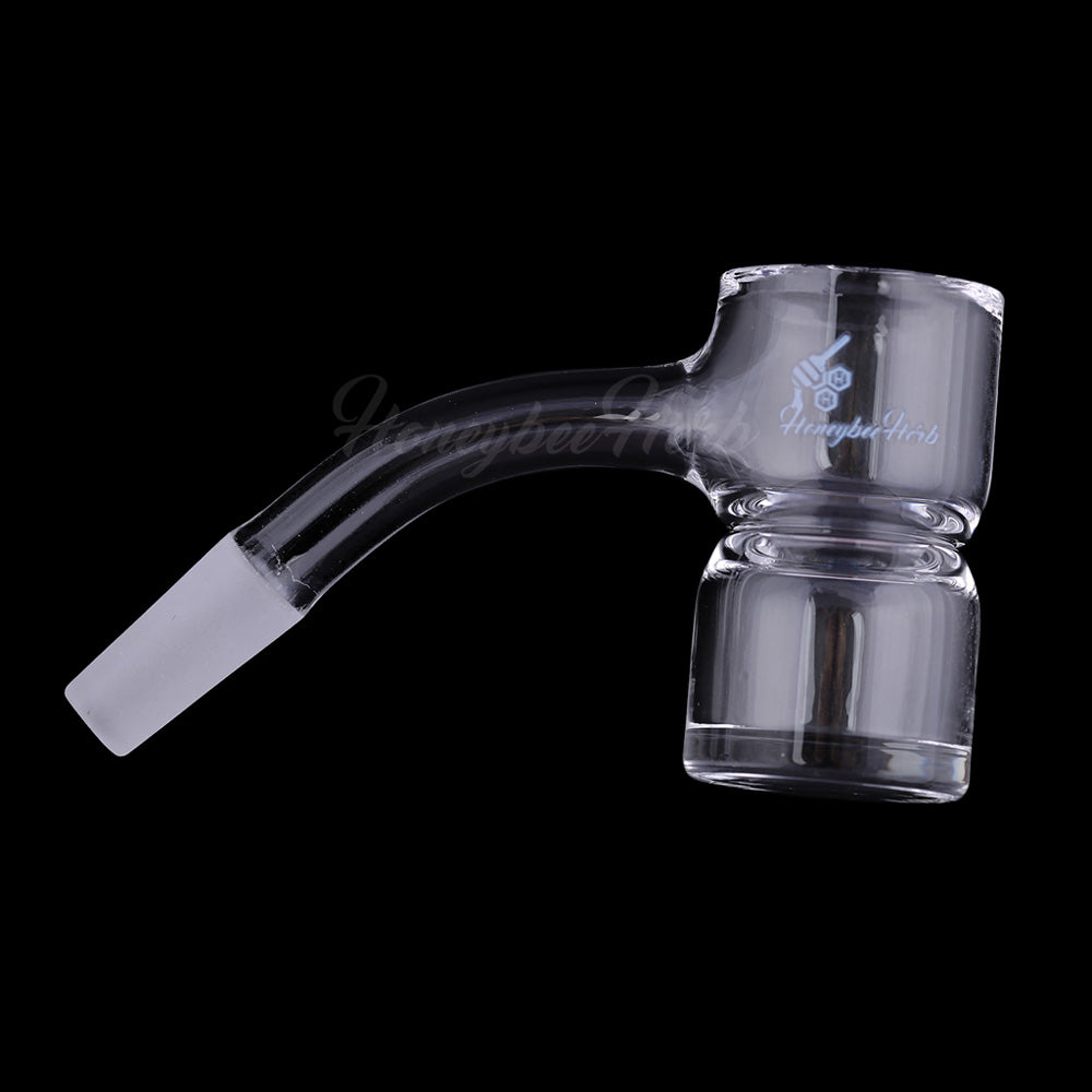Honey Bevel Splash Bucket Quartz Banger 45° Degree Black Line with 10mm 14mm 18mm Male & Female Joints for waterpipes | Honeybee Herb