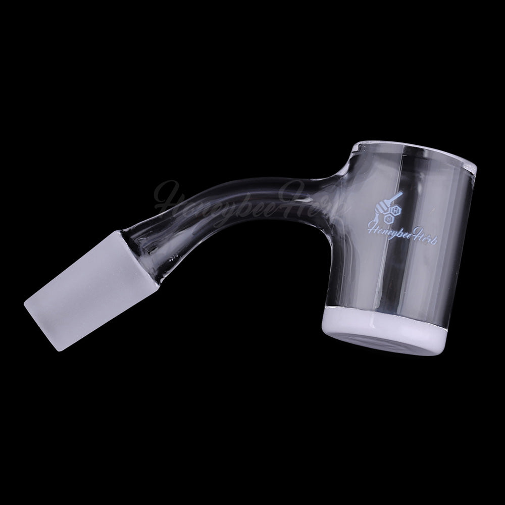 Honey & Milk Bevel Quartz Banger 45° Degree Black Line with 10mm 14mm 18mm Male & Female Joints for waterpipes | Honeybee Herb