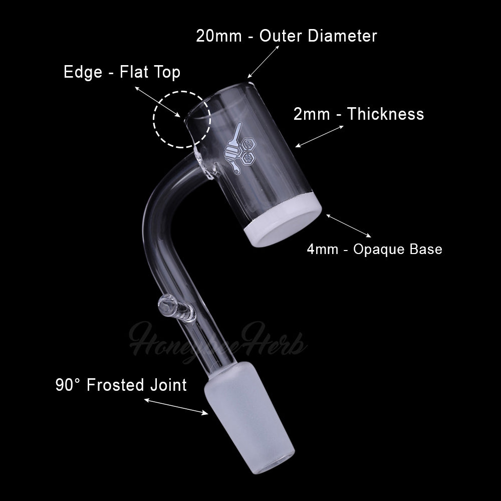 Honey & Milk Enail Quartz Banger 90° Degree Yellow Line with 10mm 14mm 18mm Male & Female Joints for waterpipes | Honeybee Herb