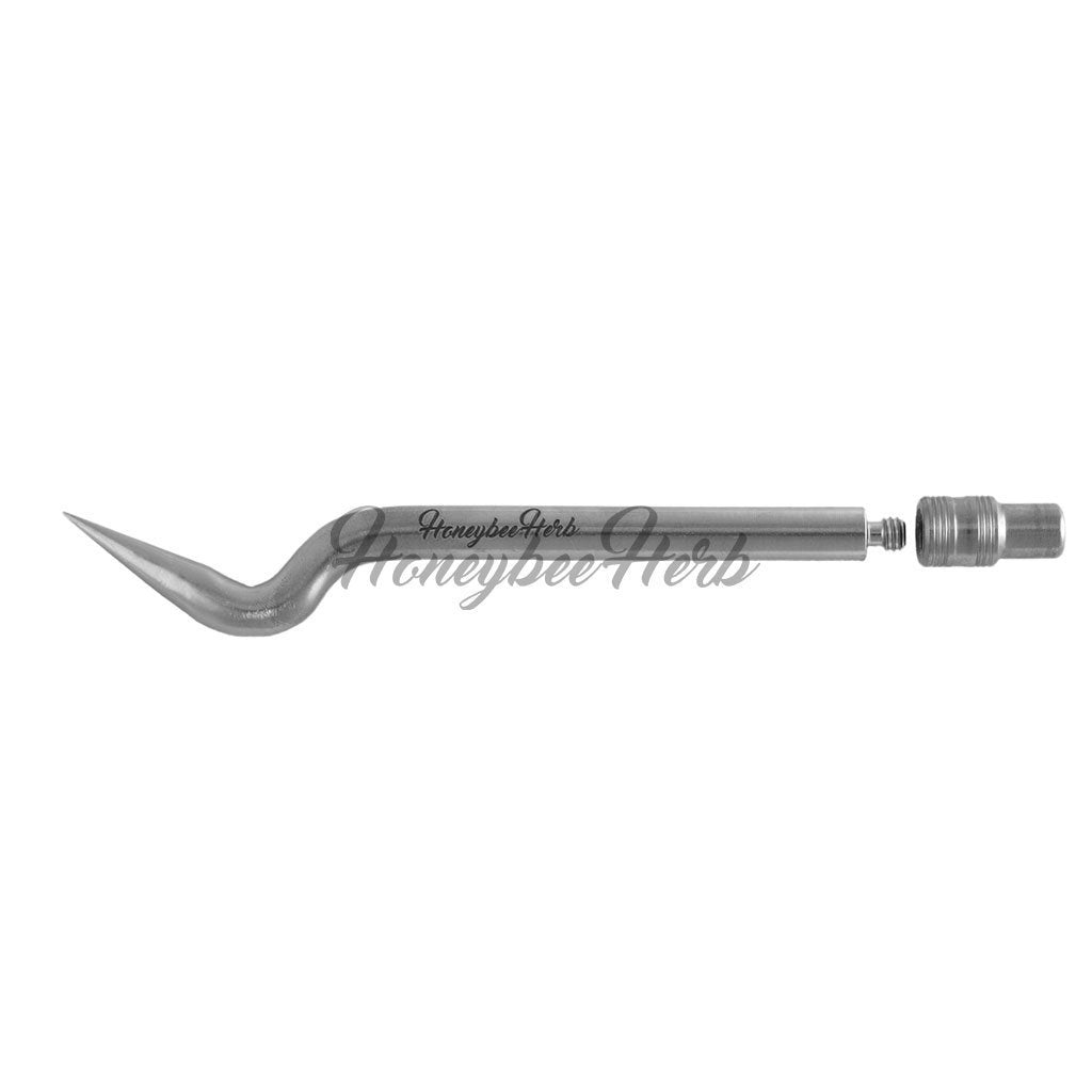 Stainless Steel Titanium Bent Pencil Silver Apart for Quartz Bangers & Nails | Honeybee Herb