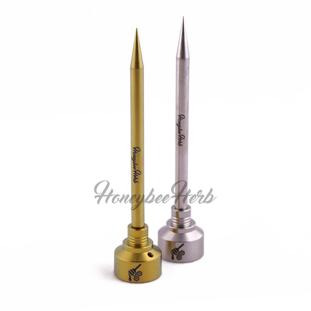 Titanium Pencil with Carb Cap Dab Tool 27mm Both for Quartz Bangers & Nails | Honeybee Herb