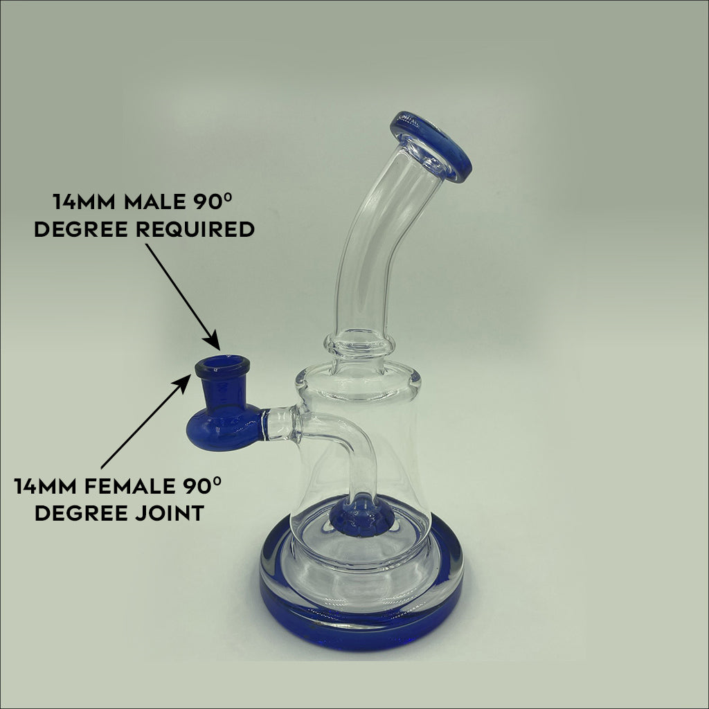 Water Pipe 8in Rig Navy Infographic | Honeybee Herb