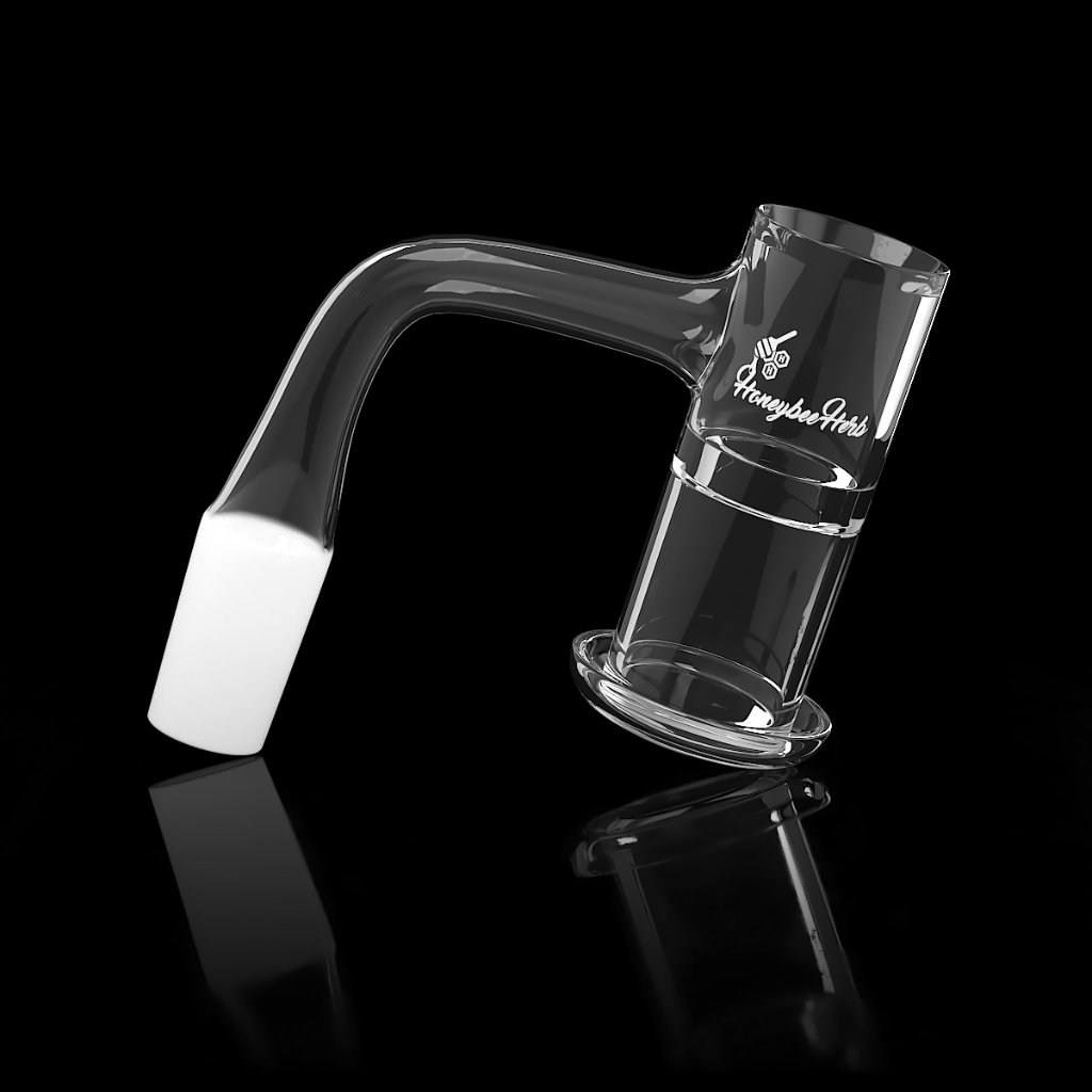 Honeysucklc Xl Quartz Banger 90° Degree Black Line with 10mm 14mm 18mm Male & Female Joints for waterpipes | Honeybee Herb